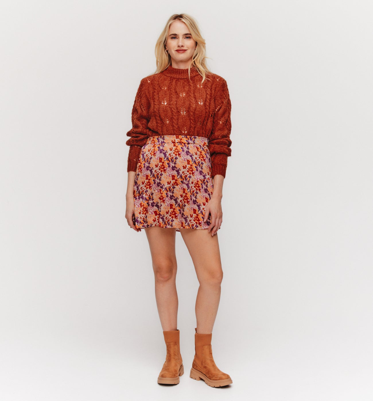 Mini jupe imprimée Femme - Imprimé multicolore