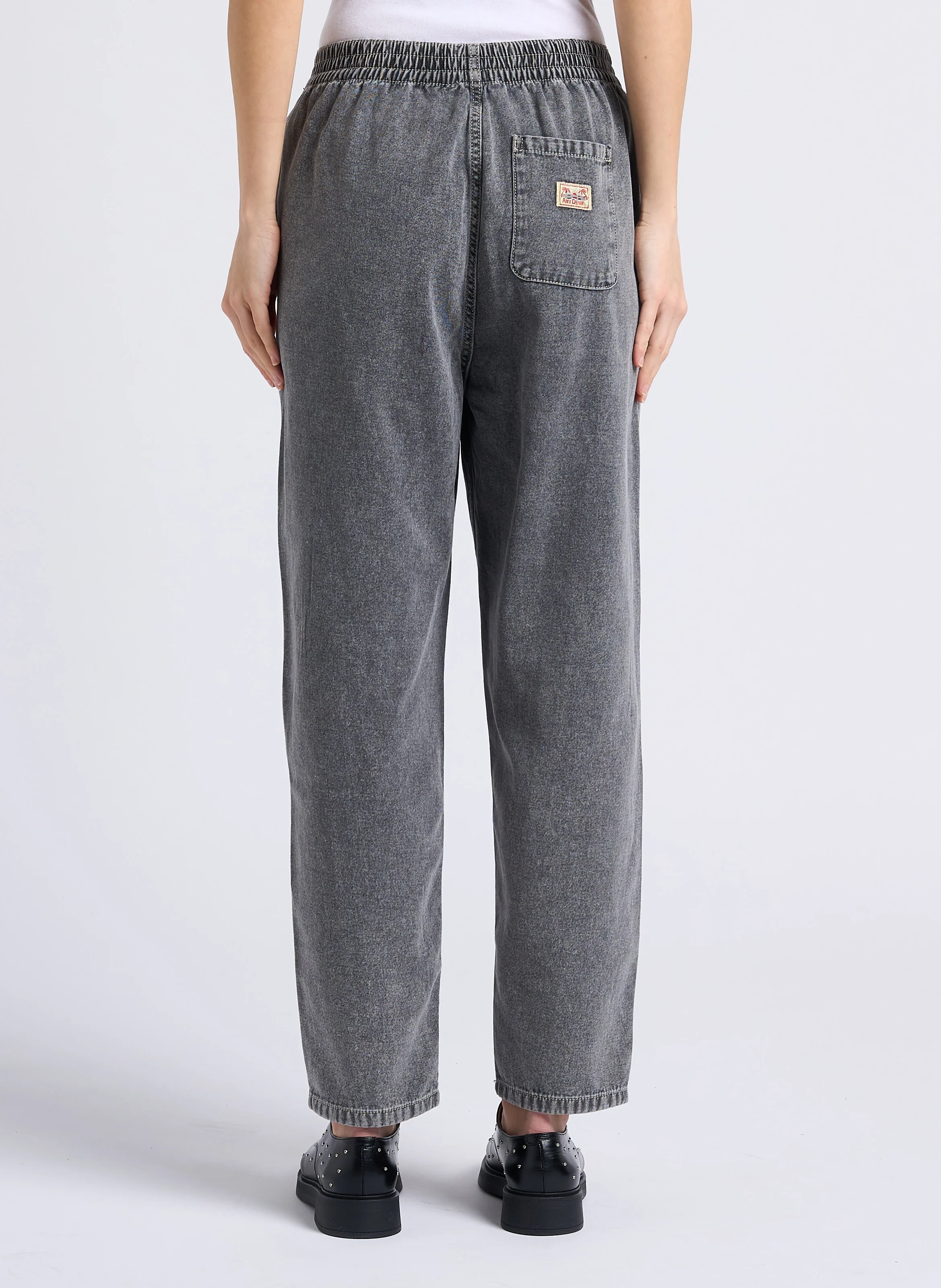 JAZY - Jean droit taille haute en coton | Gris