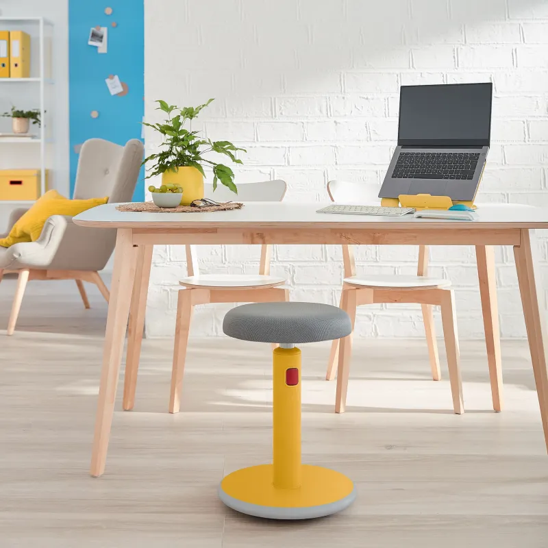Leitz Ergo Cosy Active Sidde-stå balancestol 2-i-1 varm gul - højdejustering 46-79 cm