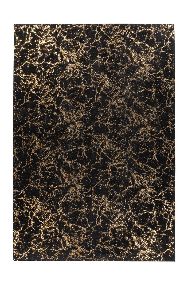 Laagpolig vloerkleed Majestique Zwart / Goud Modern 80 x 150 cm
