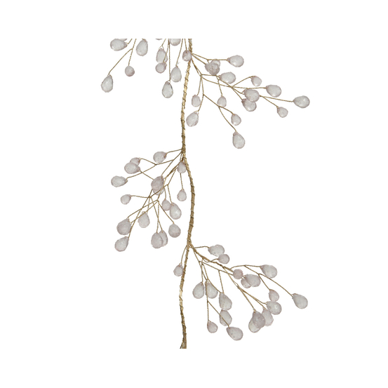 Guirlande baies blanc or h 120 cm