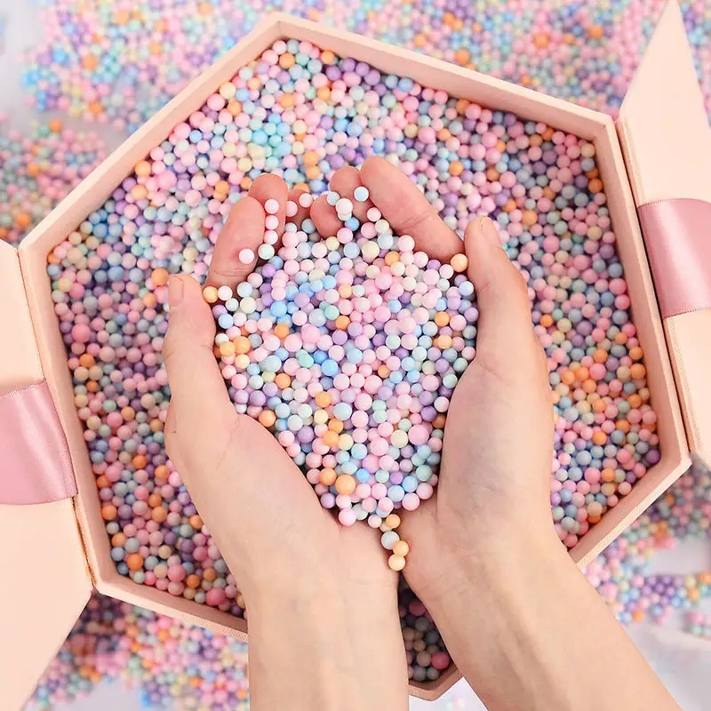 (12g) Ø2-3mm Mini Styropor Kugeln DIY Bastel Perlen Schaumball Geschenk Füllmaterial - Bunt