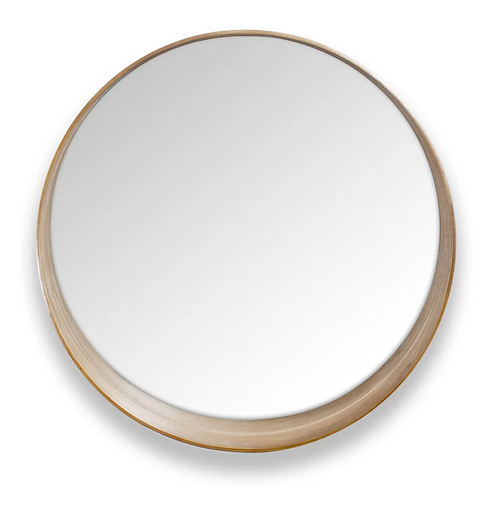 Miroir asymétrique en bois finition chêne l.80 x L.80 cm