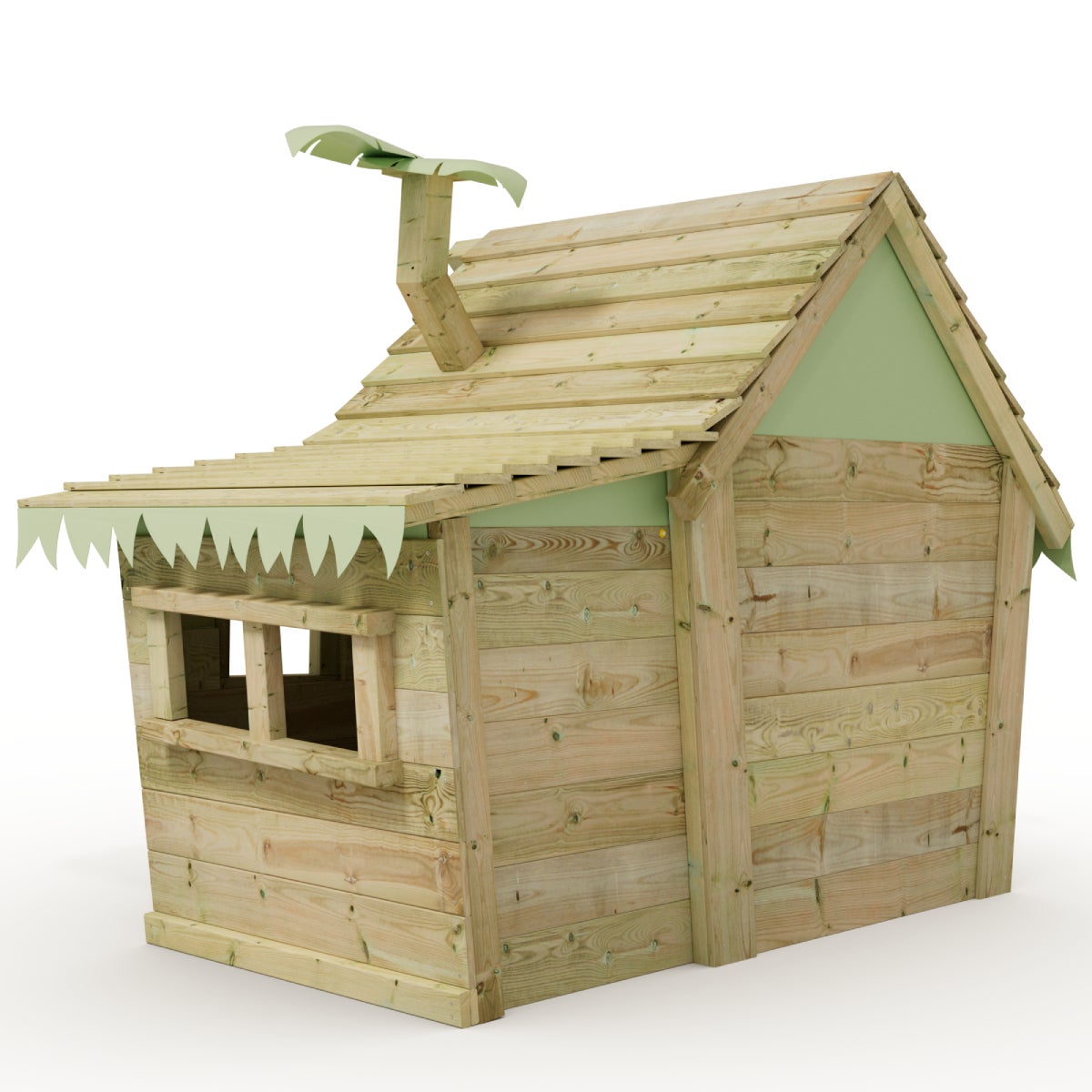 WICKEY Kinderspeelhuis Casita met houten dak en raam - Pastelroze