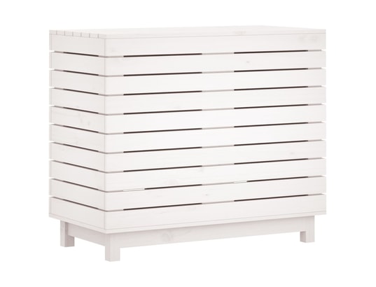 VIDAXL - Panier à linge blanc 88,5x44x76 cm bois massif de pin