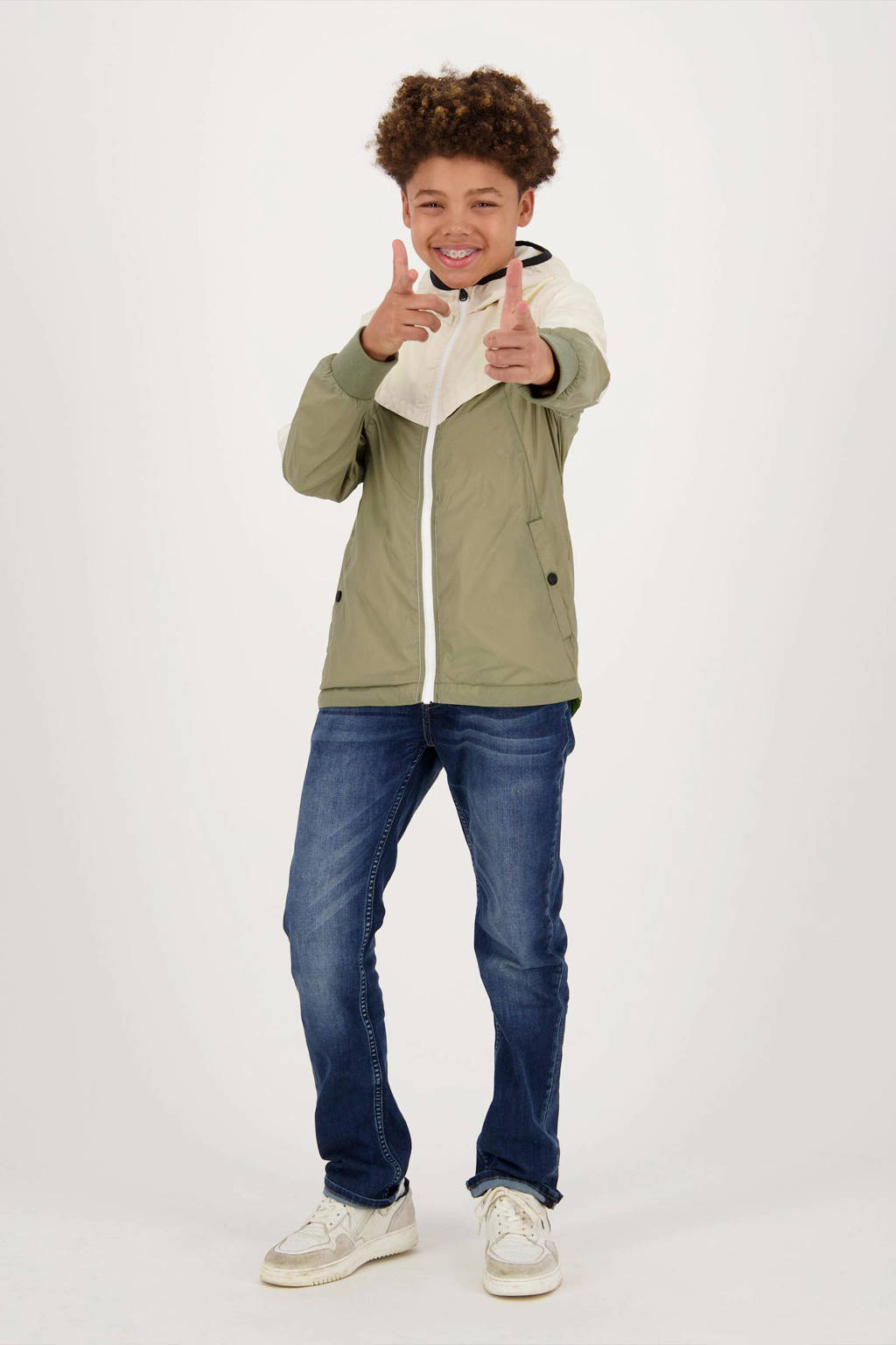 Vingino zomerjas Tiuru beige/armygroen