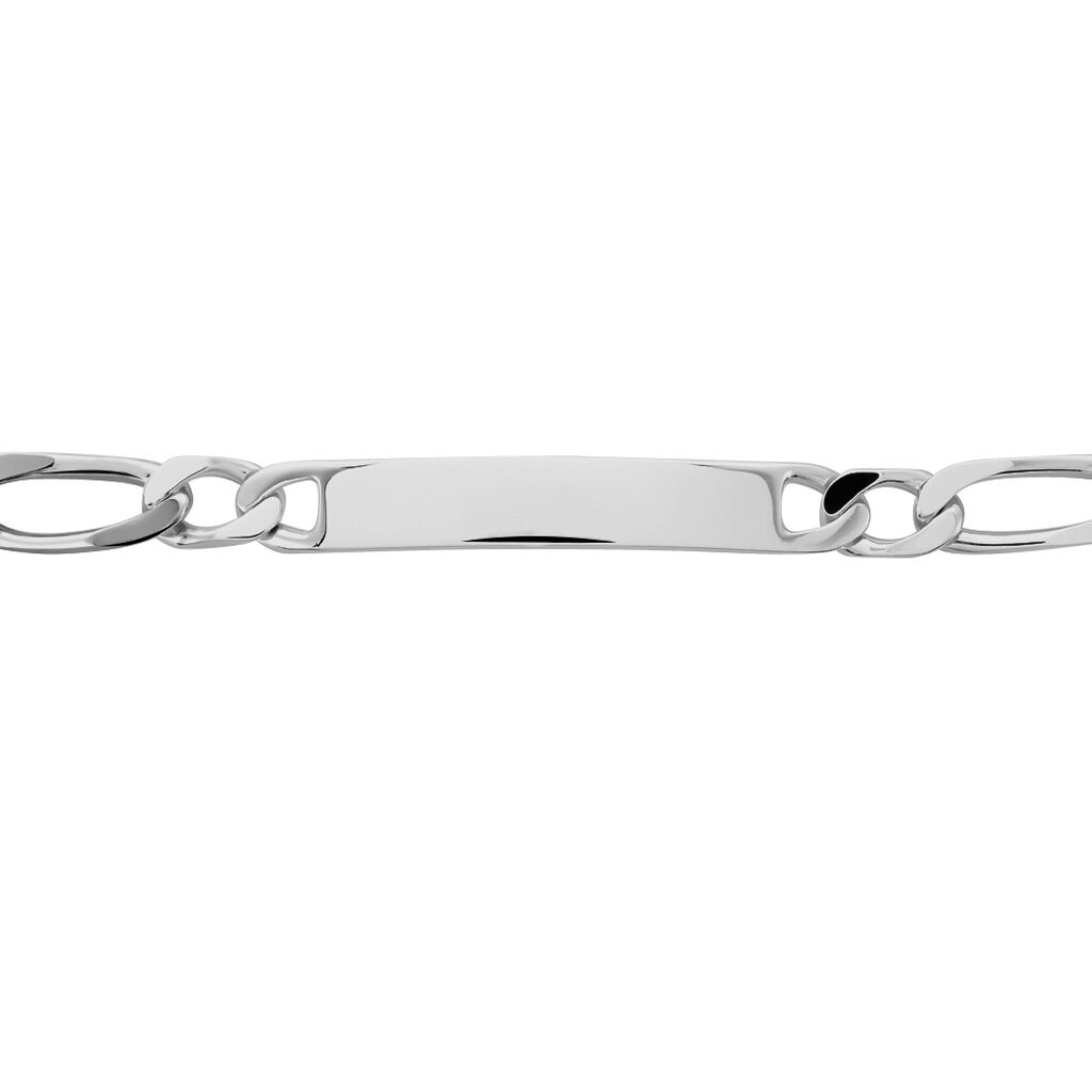 Bracelet Identité Anilo Maille Alternee 1/1 Argent Blanc
