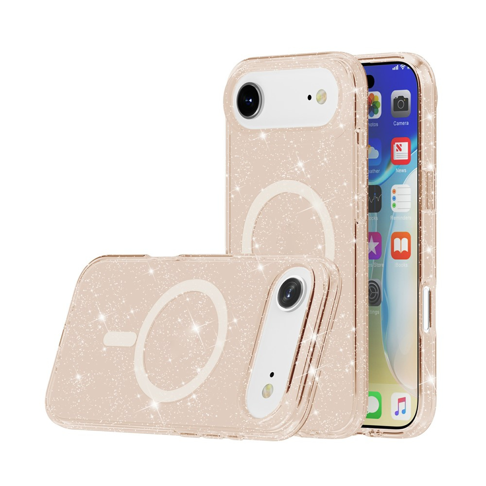 iPhone Air MagSafe Hybrid Hardcase Schutzhülle im Glitzer Design - Gold / Transparent