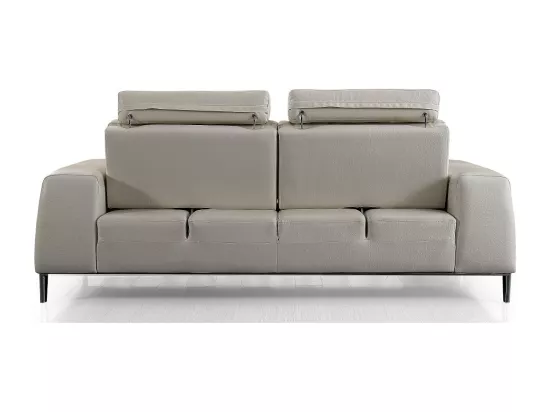 Canapé 3 places en cuir avec dossier avance-recul LOOLAK Beige