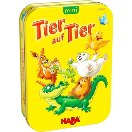 HABA 305907 Kinderspiel mini Tier auf Tier