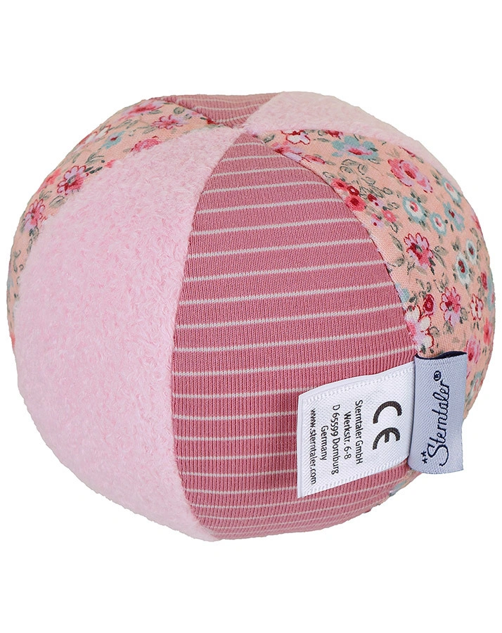 Stoffball BLUMEN (9cm) in rosa