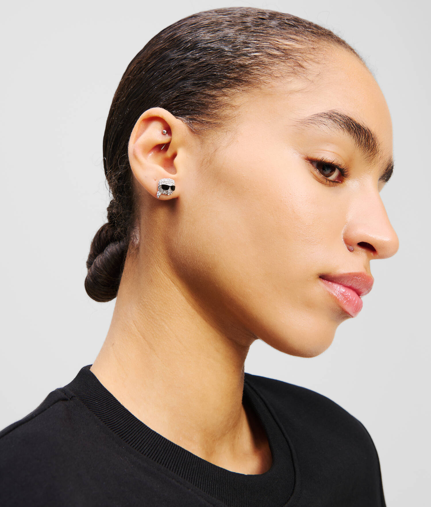 Boucles d'oreilles à breloque pavées - Argent