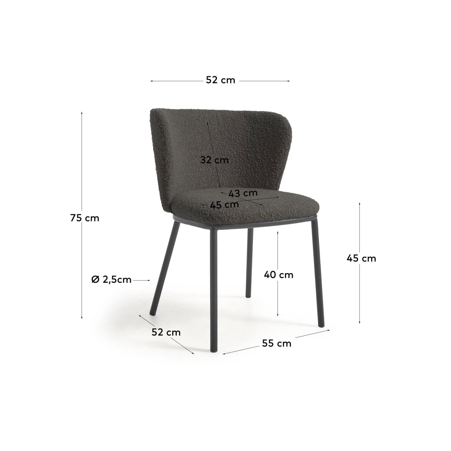 Kave Home Polsterstuhl CISELIA 2er Set schwarz