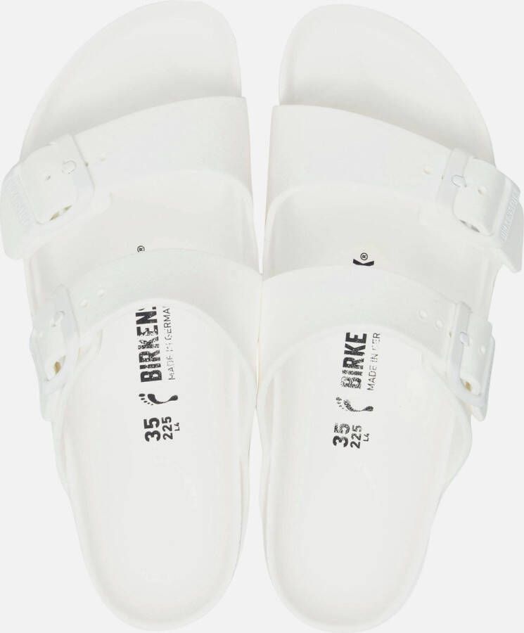 Birkenstock Witte Rubberen Slipper Dubbele Gespsluiting White
