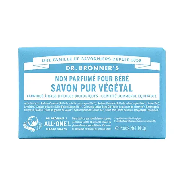 Sabonete Vegetal Puro Sem Perfume para Bebê Dr. Bronner's 140g