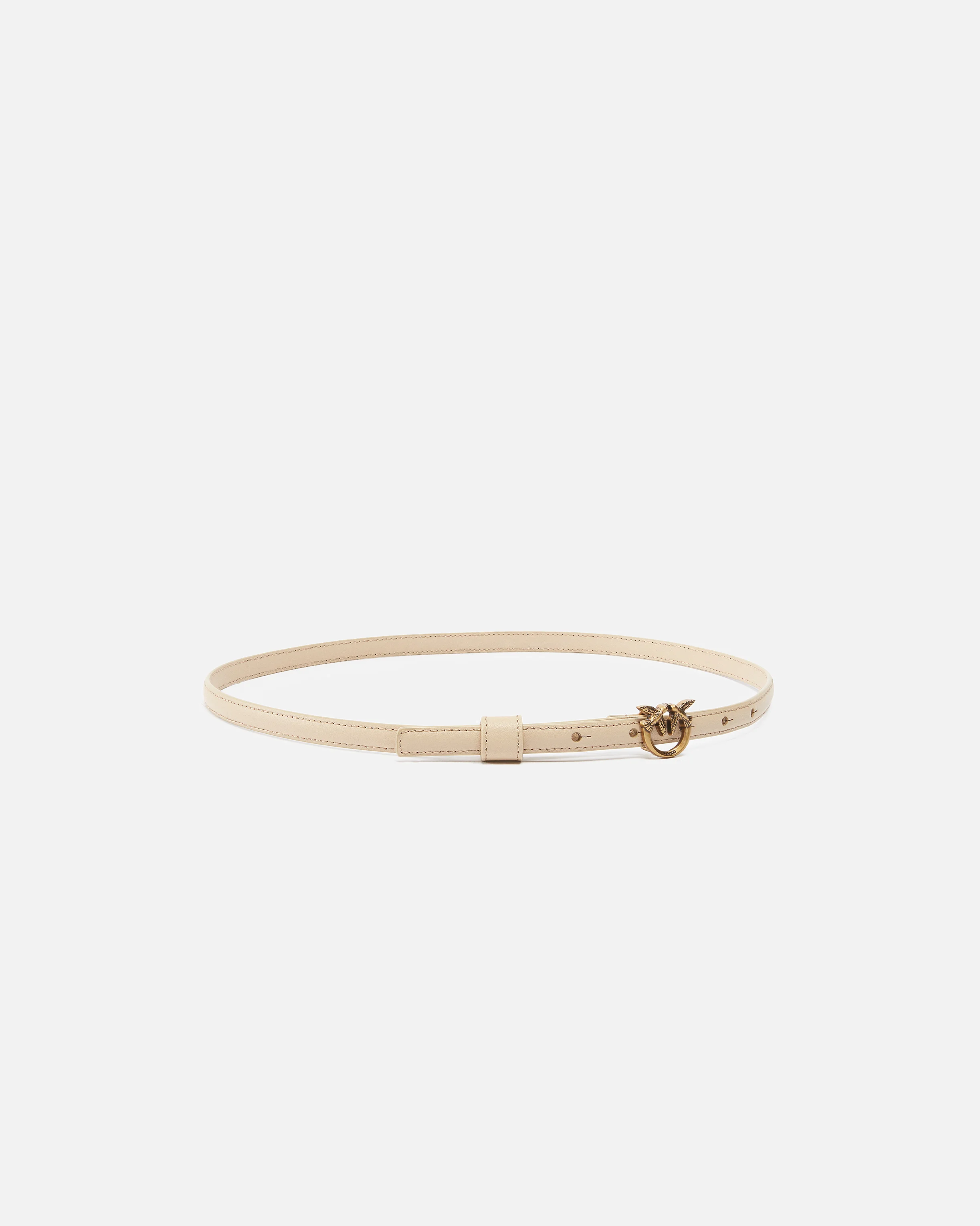 Fine ceinture avec boucle love birds | Marron