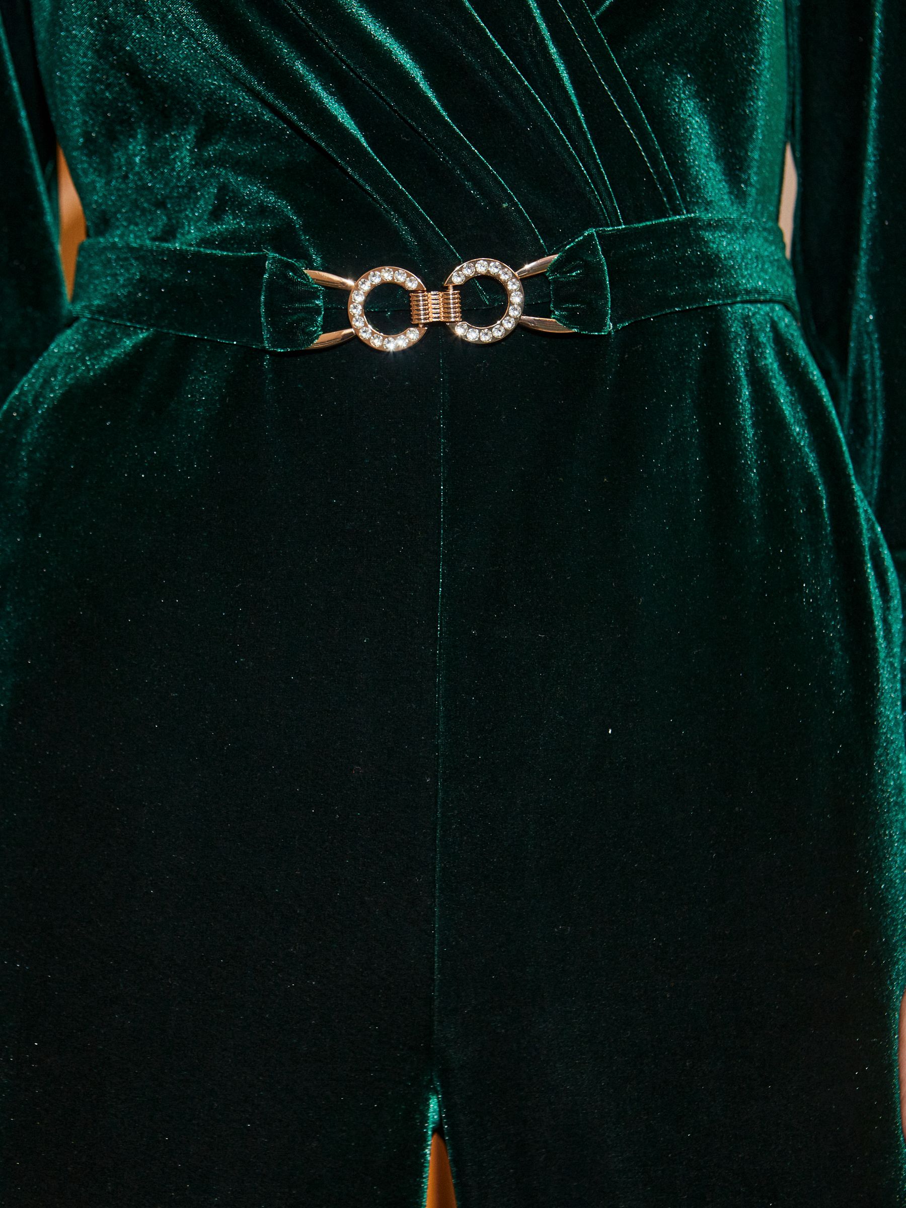 Sosandar Velvet Wrap Jumpsuit