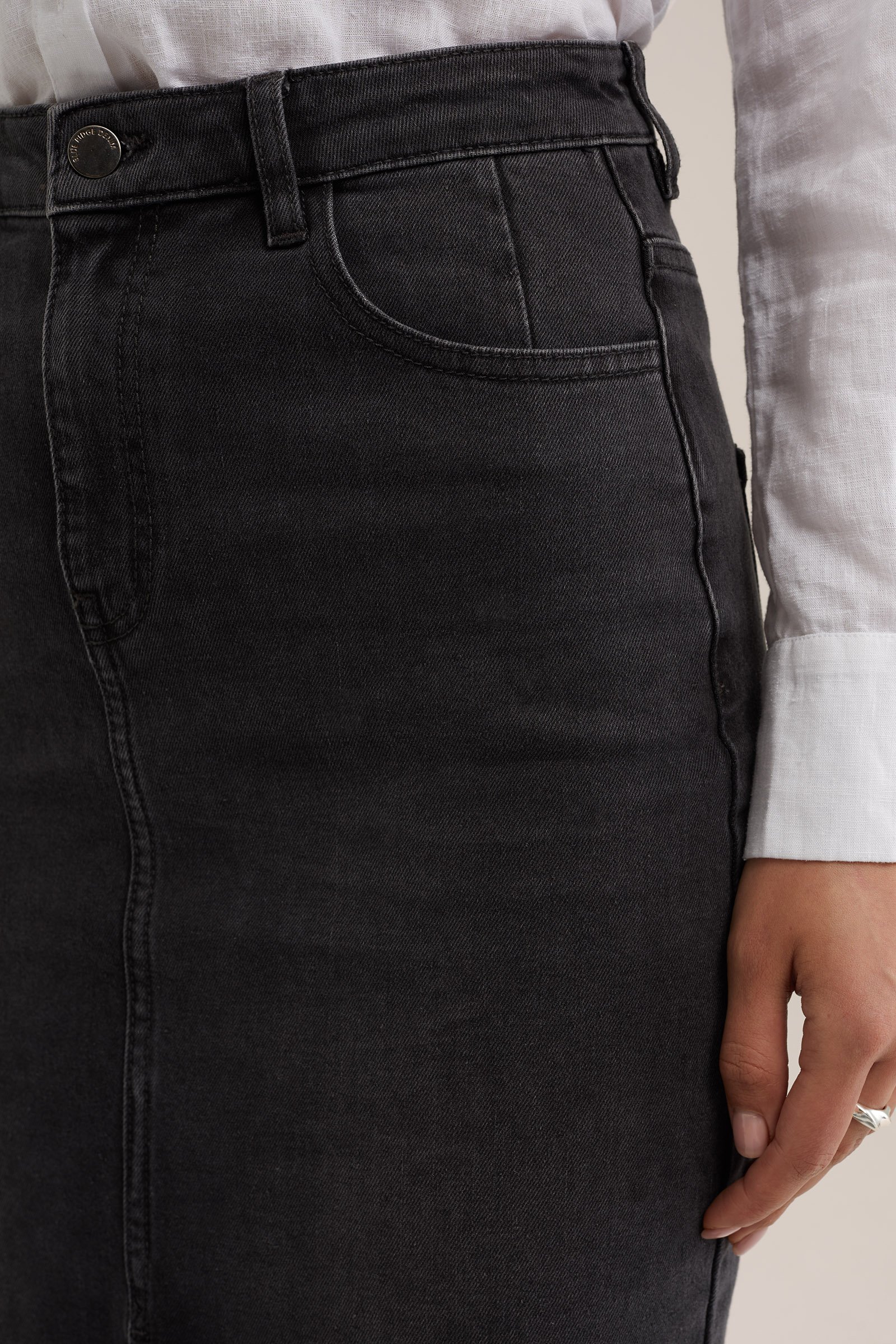 high rise denim rok Blue Ridge Donkergrijs