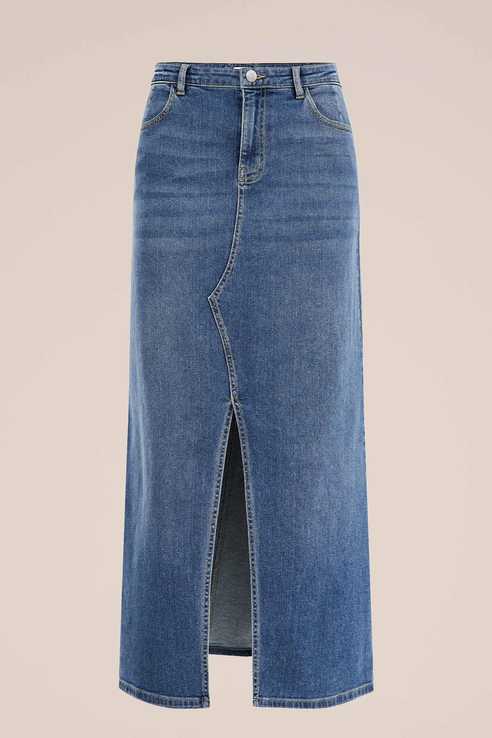high rise denim rok Blue Ridge Donkerblauw