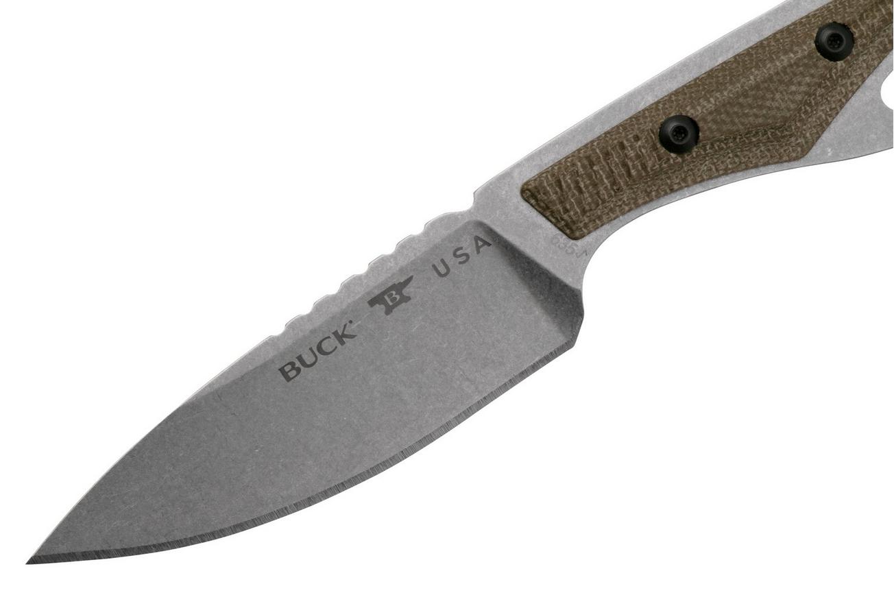 Buck PakLite Cape Pro 635GRS Green Micarta, vaststaand mes