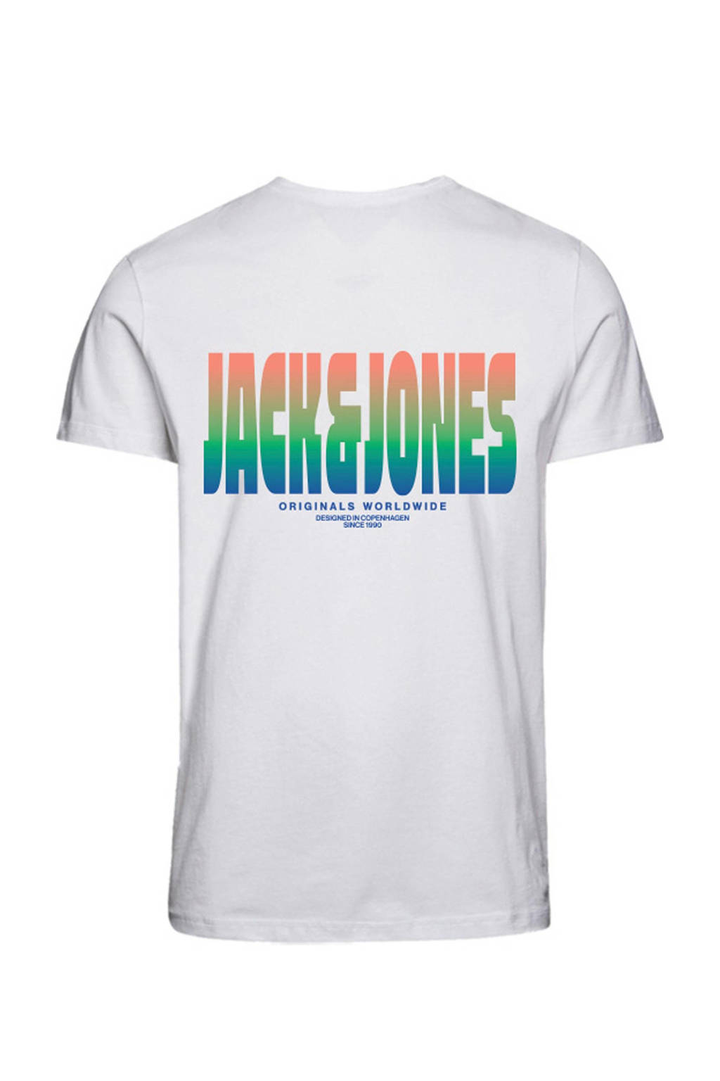 JACK & JONES T-shirt JORARUBA met backprint wit