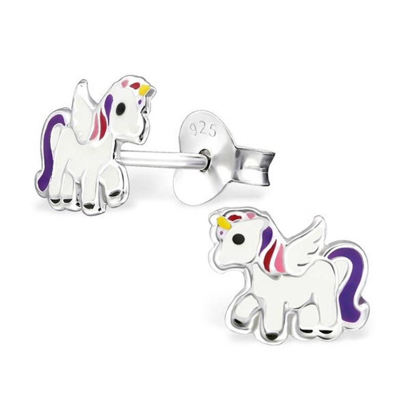 Boucle d'oreille Licorne en argent 925/1000