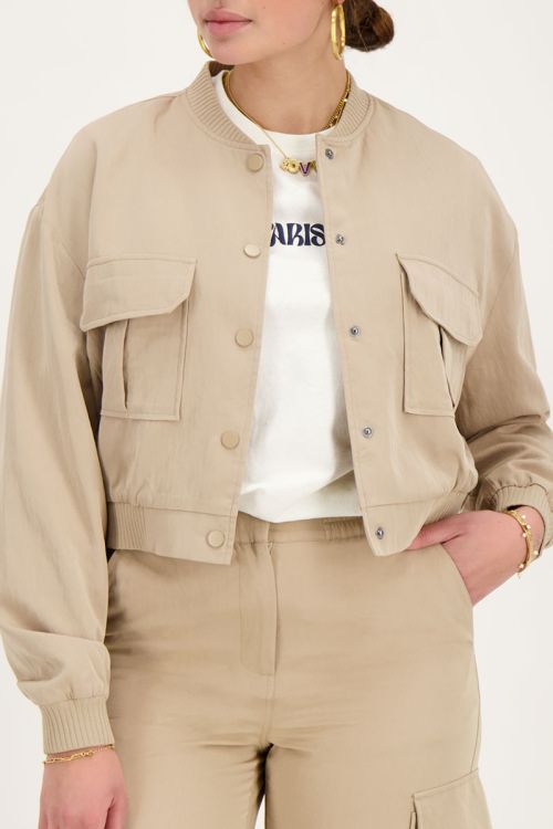 Beige bomberjas cargo