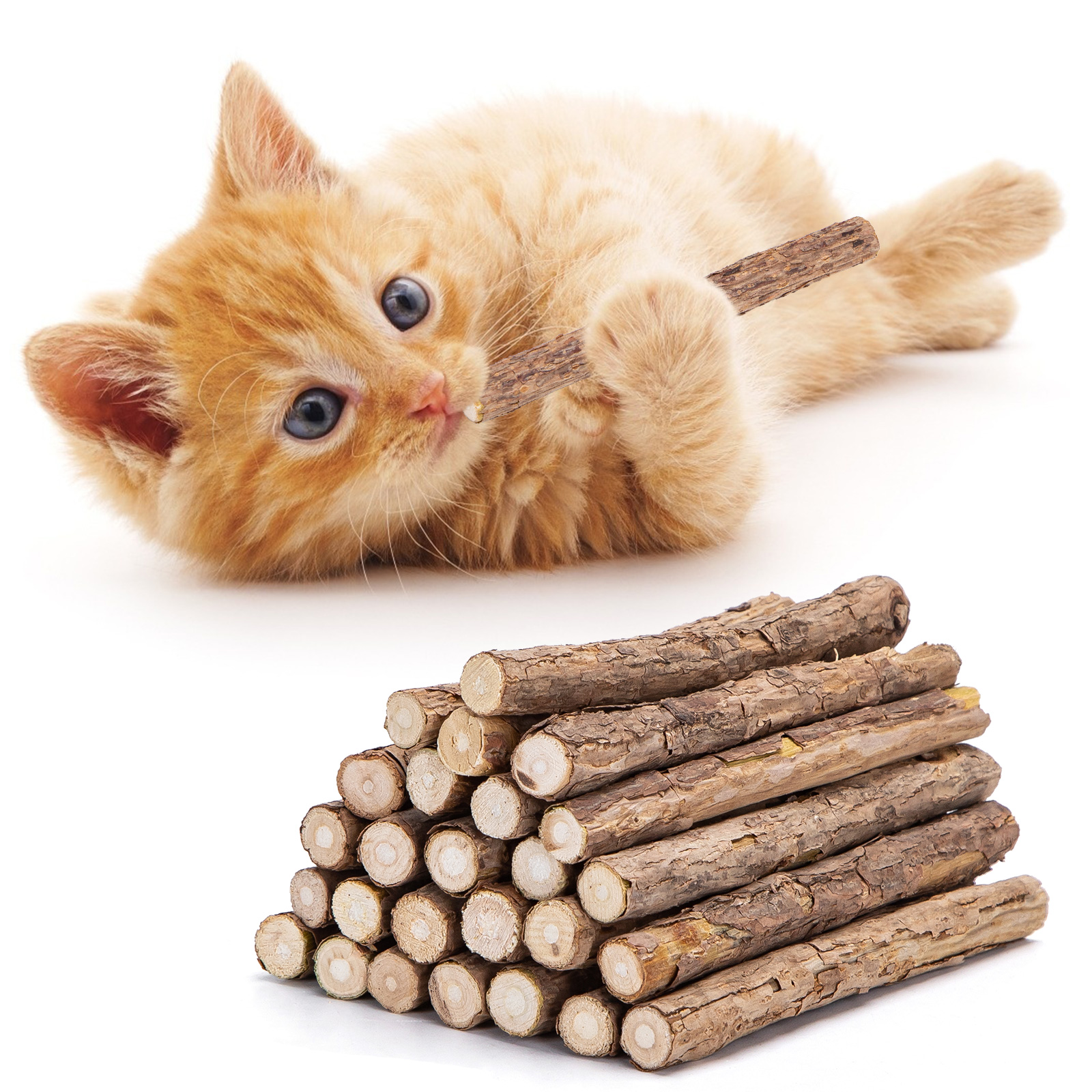Nobleza - Palitos de Catnip para Gatos, Palitos de Catnip, Palitos Mastigáveis para Gatos, Brinquedos para Gatos, Brinquedo com Catnip, para Higiene Dental em Gatos, Contra Mau Hálito, 30 Unidades
