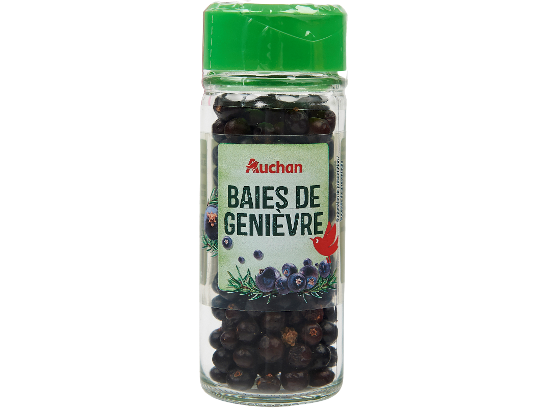 BAGAS DE ZIMBRO AUCHAN EM FRASCO 28G