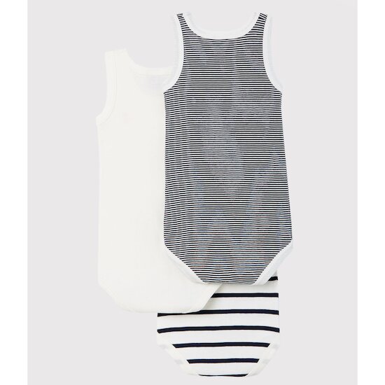 Lot de 3 bodies sans manches bébé   de               Petit Bateau