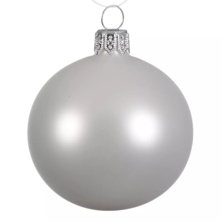 Lot de 6 boules de Noël en verre (D80 mm) Arctique mates Blanc