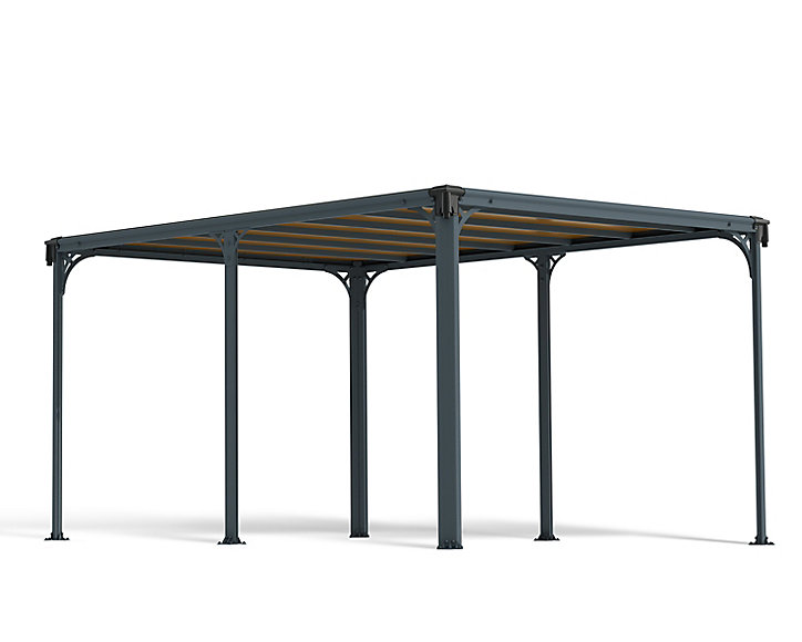 Tonnelle aluminium et toit polycarbonate Canopia by Palram Milano 3 x 4,3 m