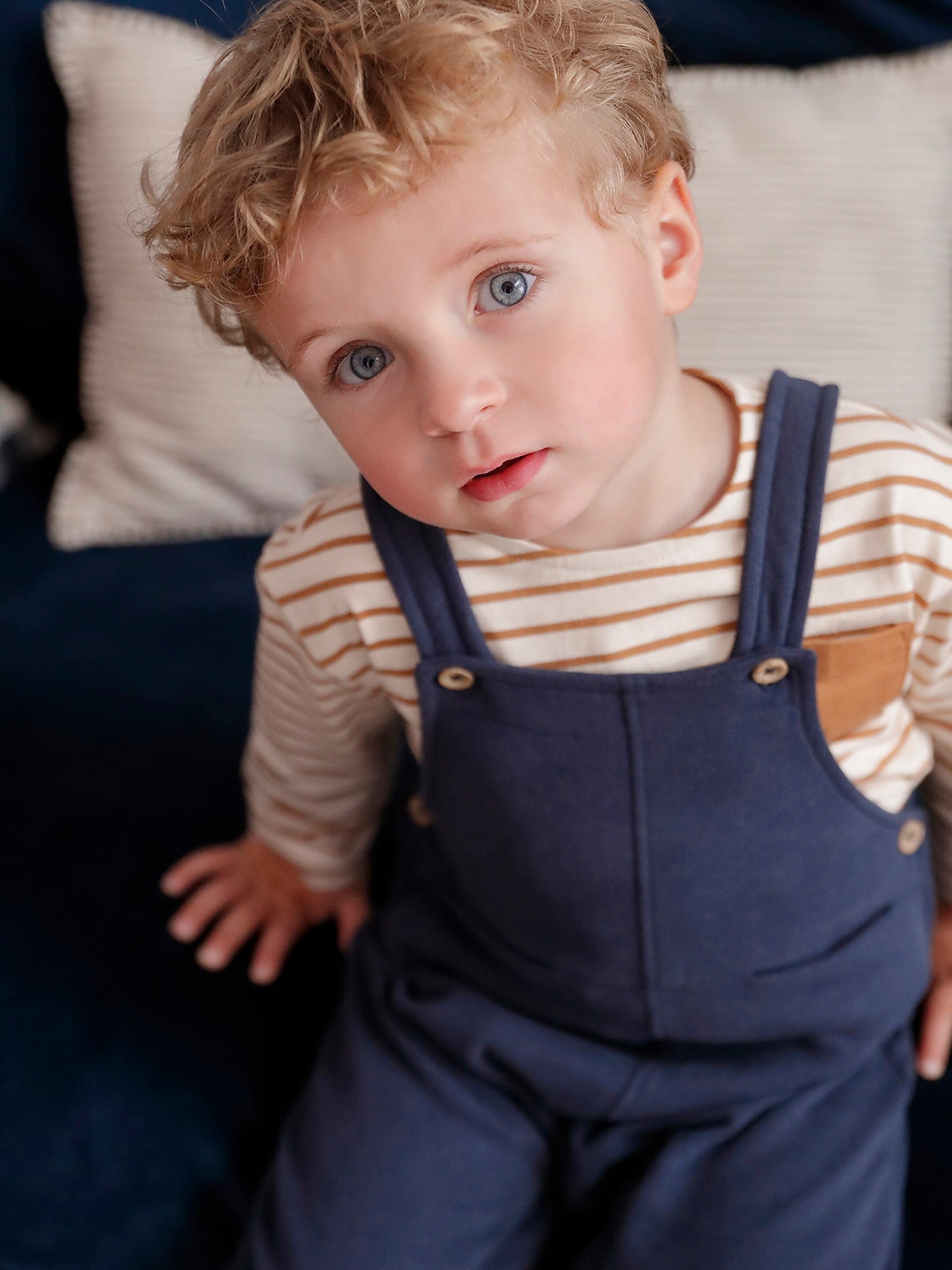 Vertbaudet Jungen Baby Latzhose aus Sweatware marine