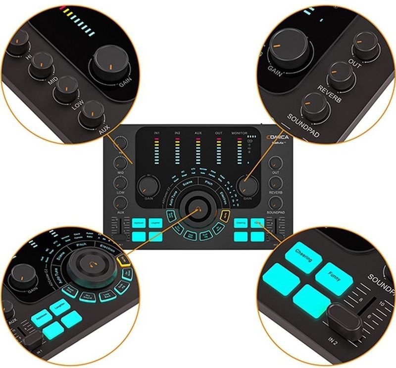 Comica ADCaster C2 - Audio-mixer - Geavanceerd Mengpaneel - Voor Streaming en Podcast