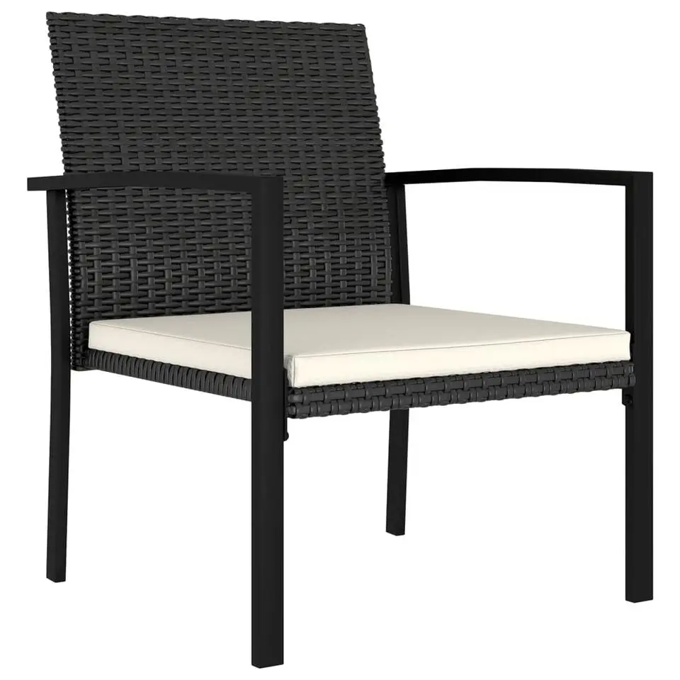 vidaXL - Tuinstoelen - Zwart - Poly rattan - 4 stuks