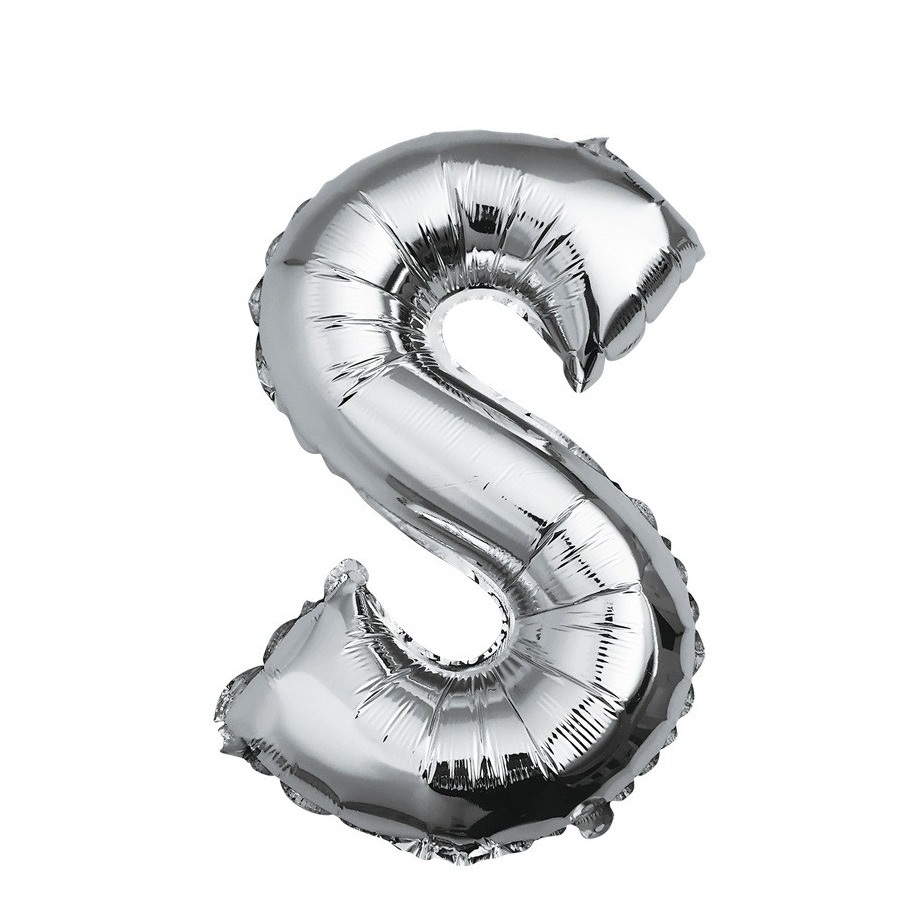 (80cm) Buchstaben Ballon Geburtstags Party Luftballon Folienballon - Buchstabe S / Silber