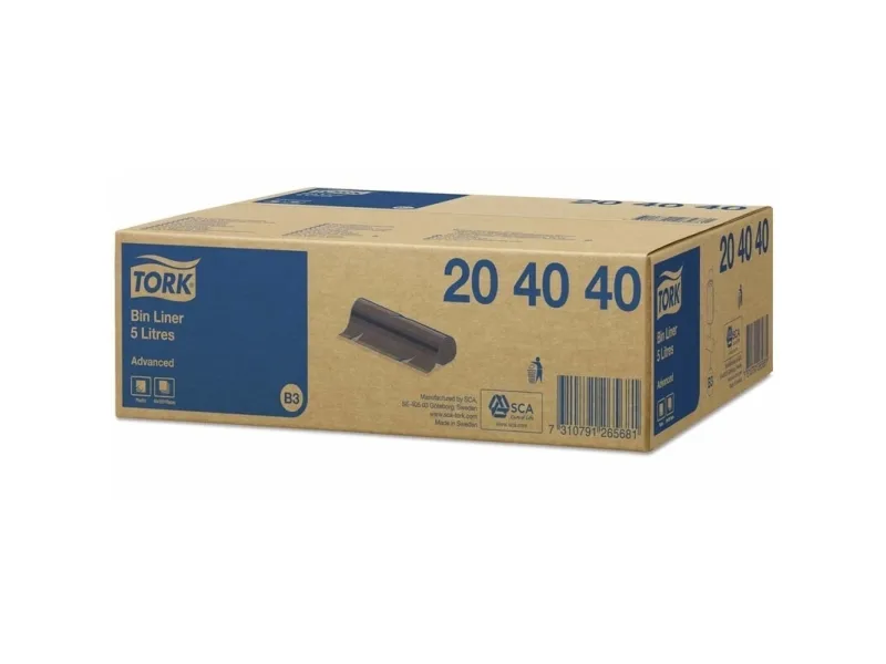 Tork 204040, 5 L, Sort, Lineær lav-densitet polyætylen (LLDPE), 50 stk, 180 mm, 60 mm