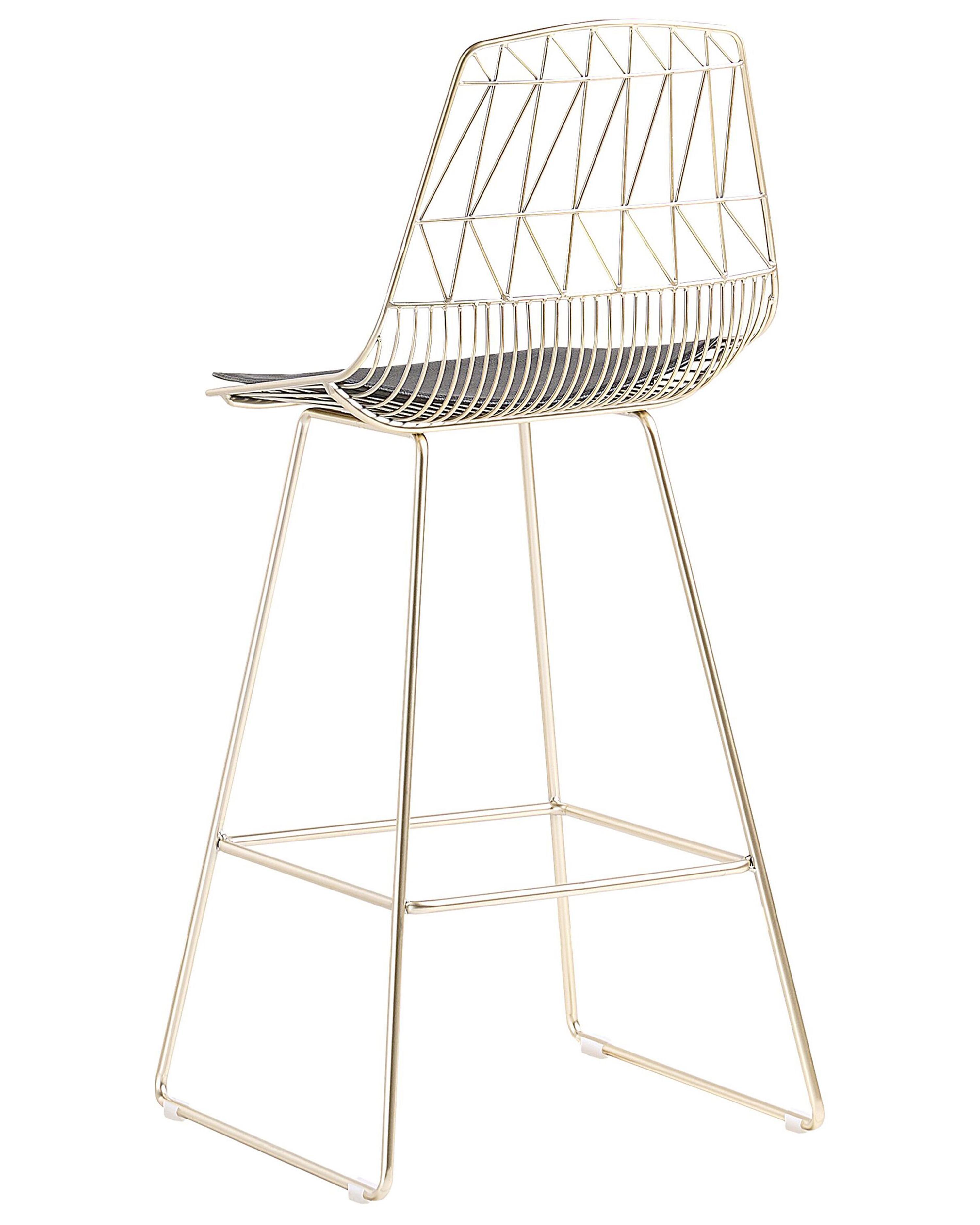 Set van 2 barstoelen PRESTON Metaal Goud