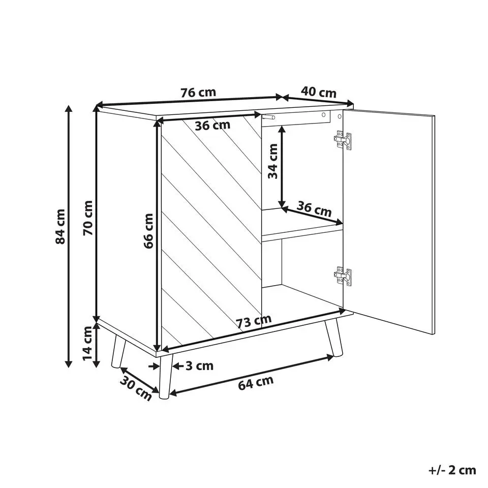 BRISTOW - Dressoir - Lichtbruin/Zwart - Hout