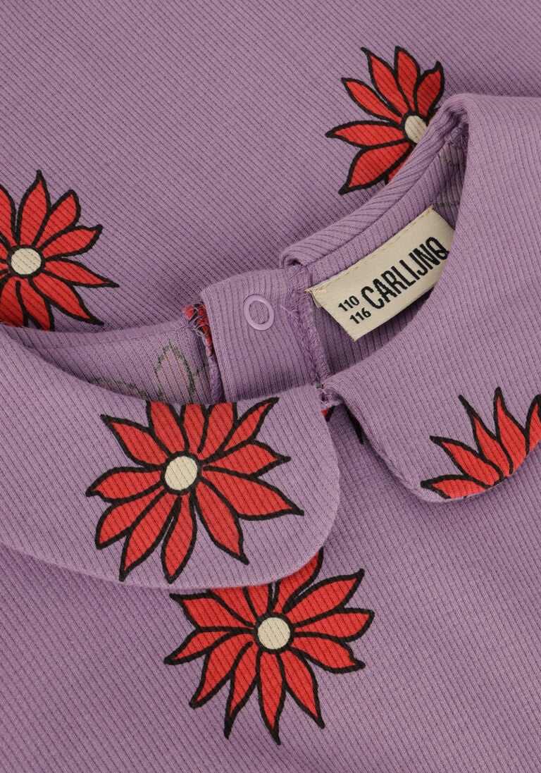 CARLIJNQ paarse carlijnq midi jurk dahlia- dress longsleeve