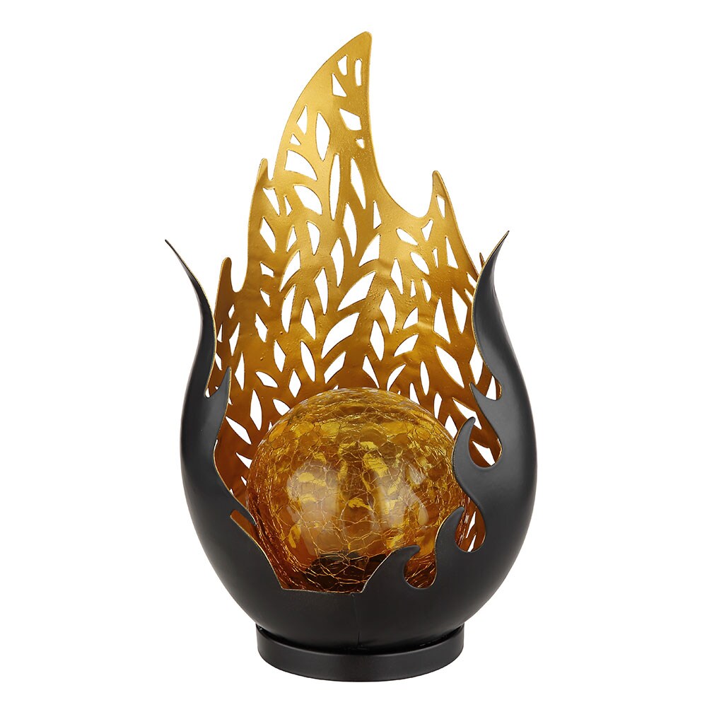 LED Solarleuchte, Wetterfest, schwarz, gold, Akku, H 26,5cm