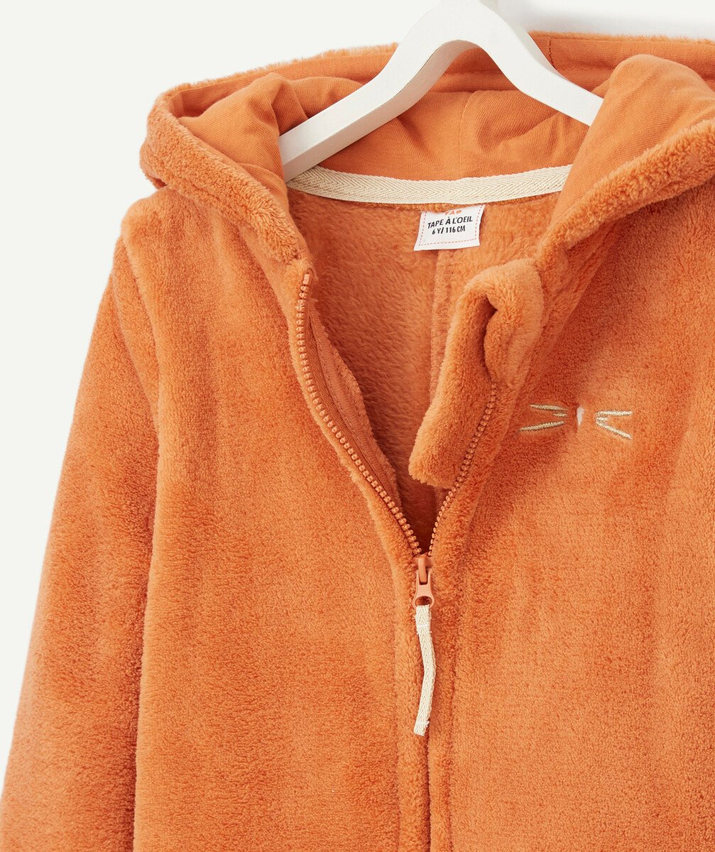 LA COMBINAISON PYJAMA ORANGE AVEC ANIMATION ANIMALE