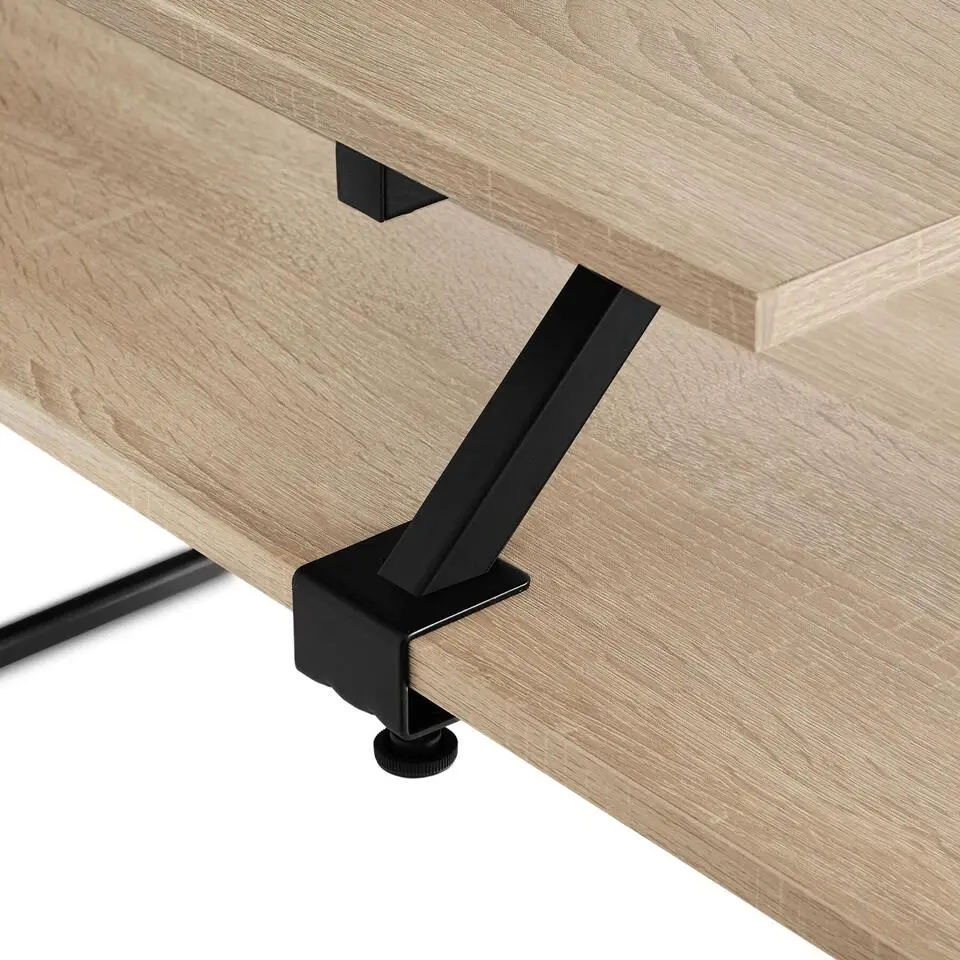 tectake Bureau Melrose 140x130x76,5cm, Industrieel Licht Hout, Eiken Sonoma