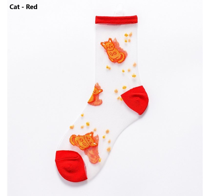 Dute - Cartoon Sheer Socks