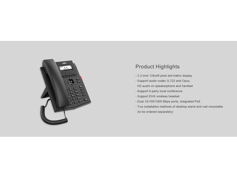 Fanvil Tischtelefon X301G Schwarz X301G IP-Telefon der Einstiegsklasse
