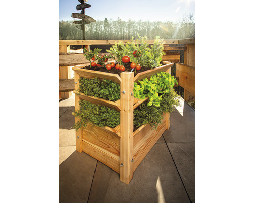 Klassieke verhoogde tuinbak WESTMANN Premium maat XL 90 x 65 x 73 cm naturel