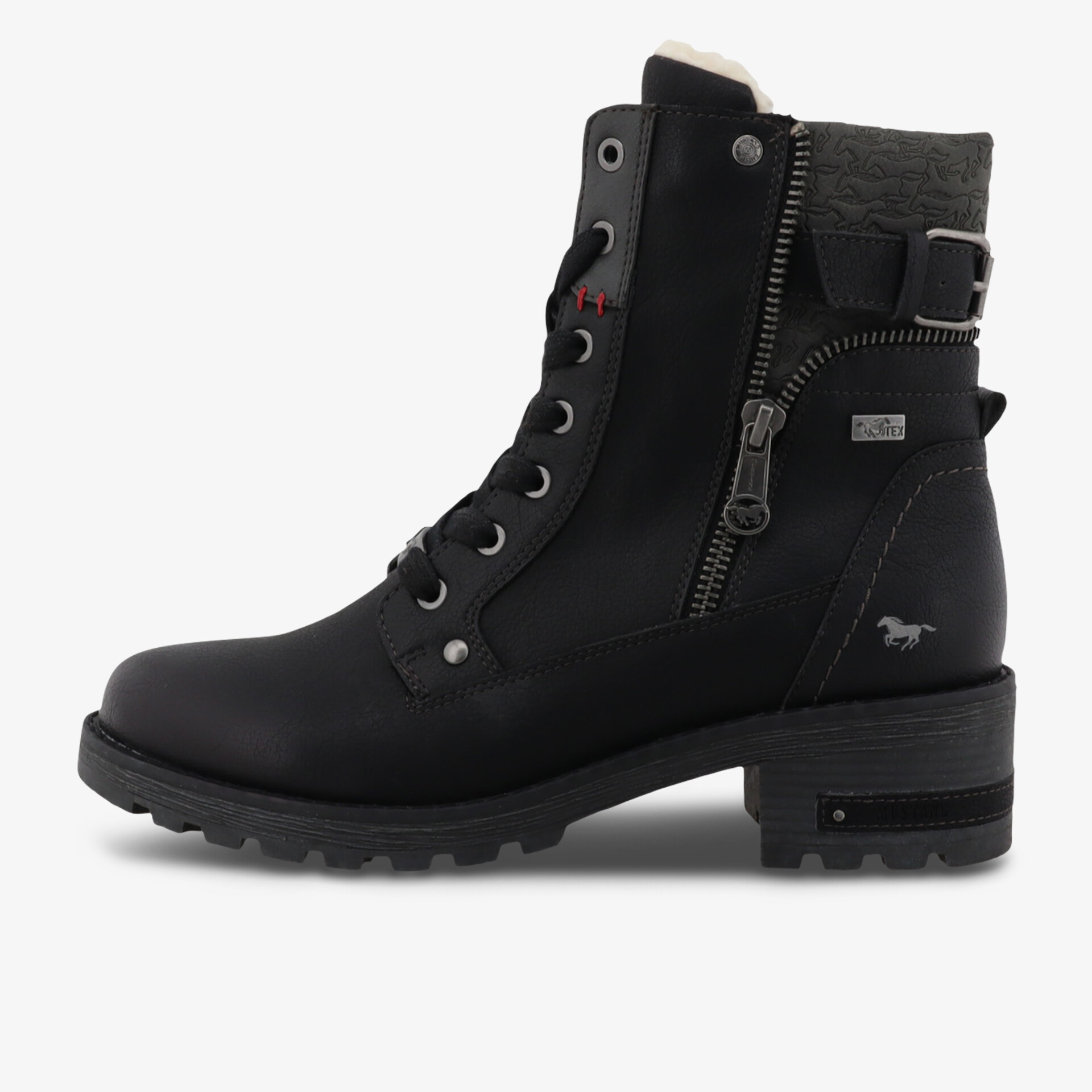 MUSTANG Damen Schnürstiefeletten schwarz