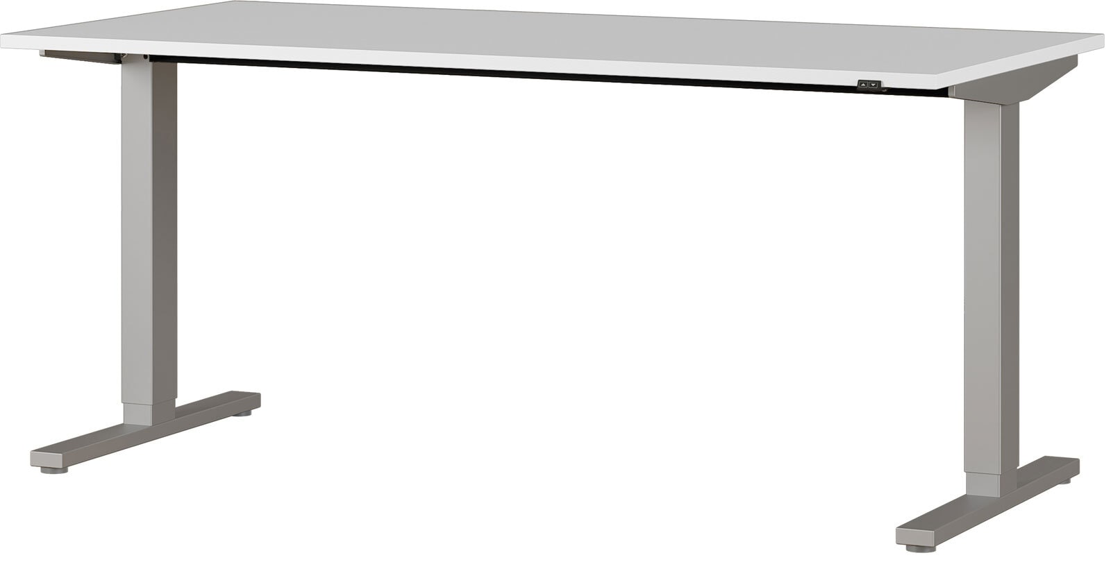 Schreibtisch ISORNO 160 x 80 cm Lichtgrau/ silberfarbig