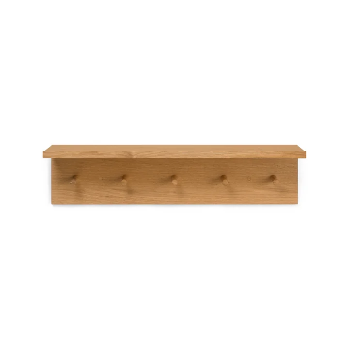 Ferm Living - Place Wandregal mit 5 Haken, L 75 cm, Eiche