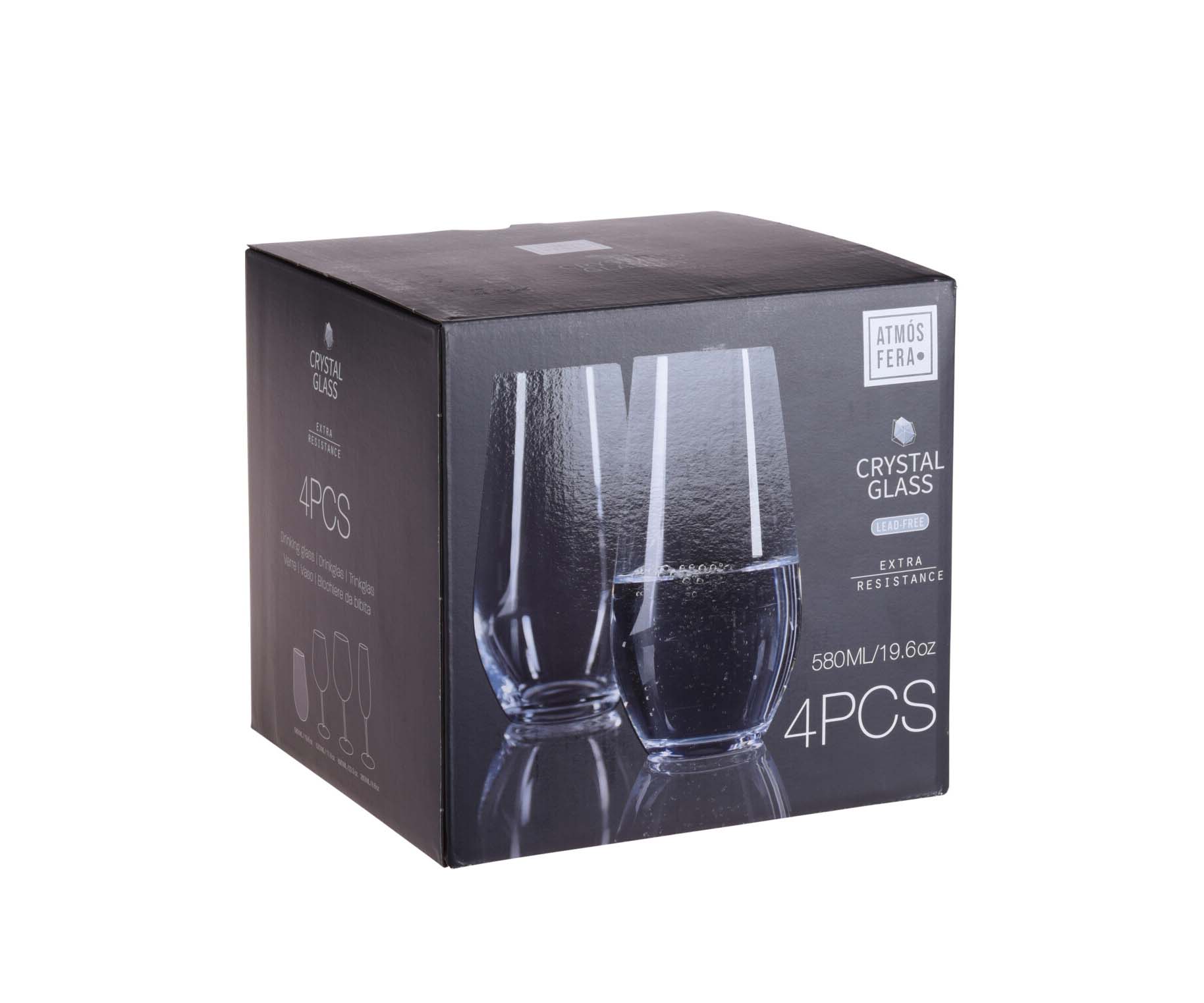 Trinkglas 4er Set 580 ml